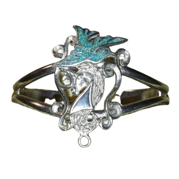 Vintage Jewelry - Vintage Hand Crafted Mexican Unicorn / Bird Bracelet